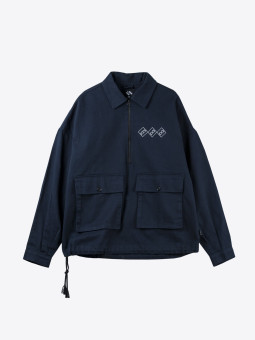the trilogy tapes ttt | diamond halfzip overshirt | navy