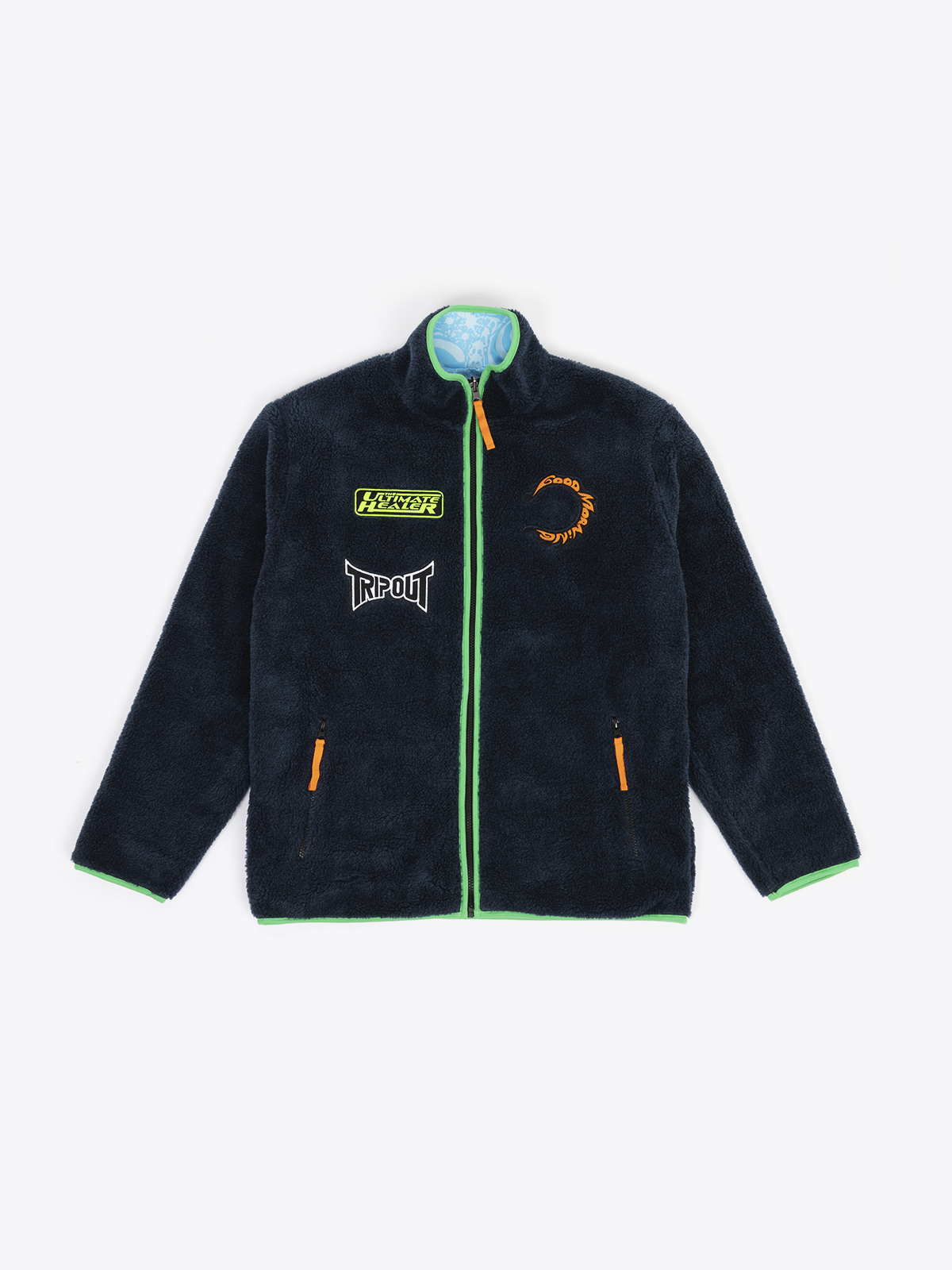 good morning tapes good morning tapes | REVERSIBLE POLAR FLEECE ZIP THRU JACKET | ABYSS KNOWHERE BLUE